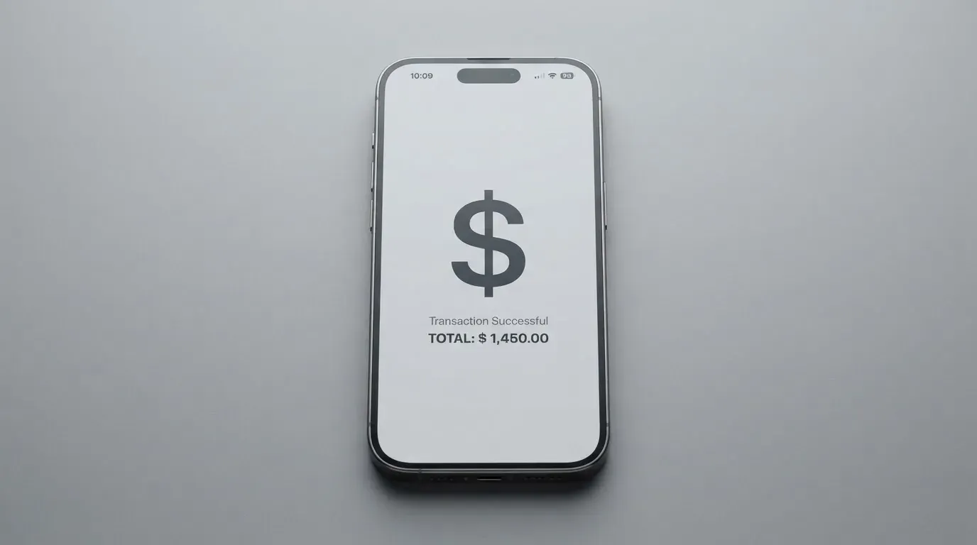 A phone showing a stablecoin transfer screen