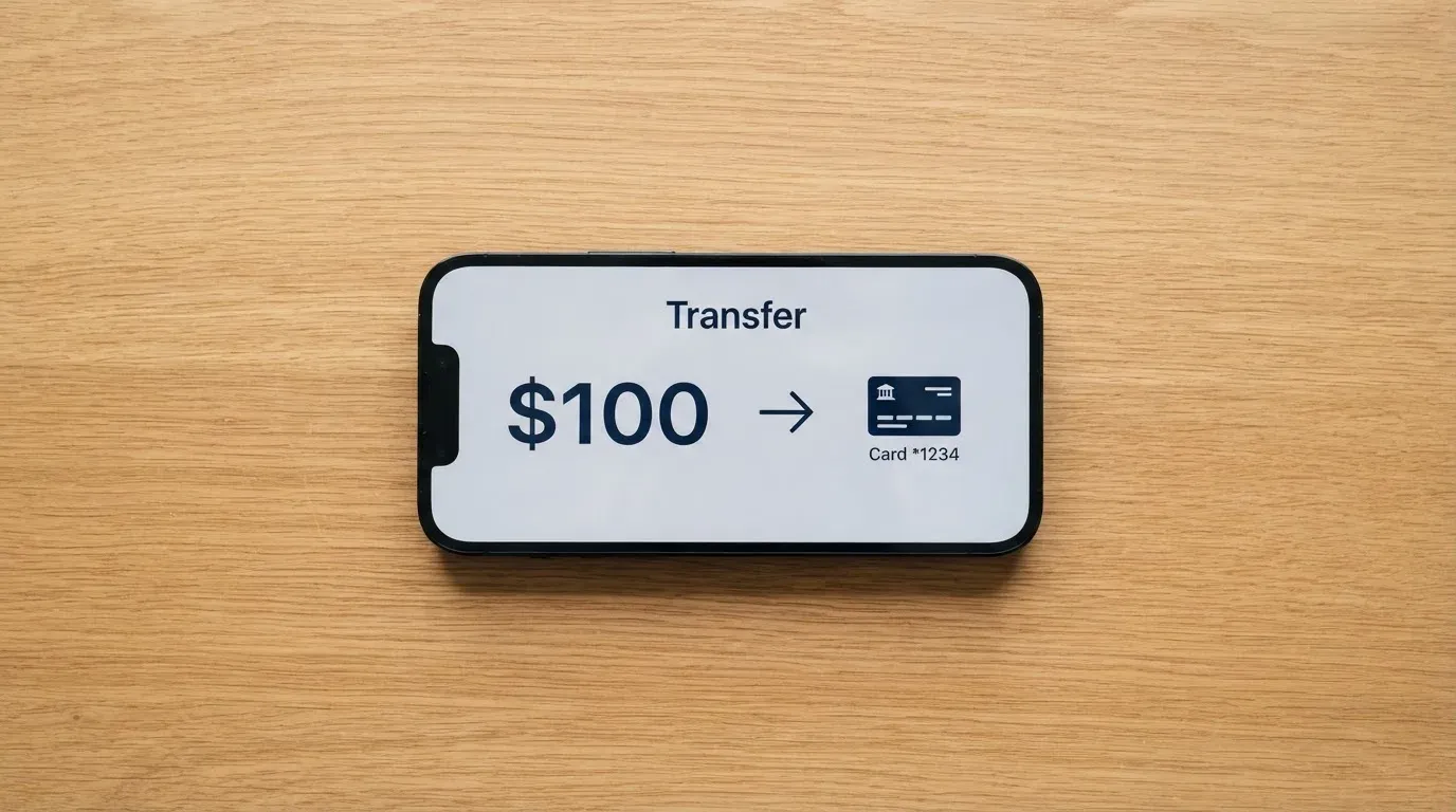 A phone showing a stablecoin transfer screen