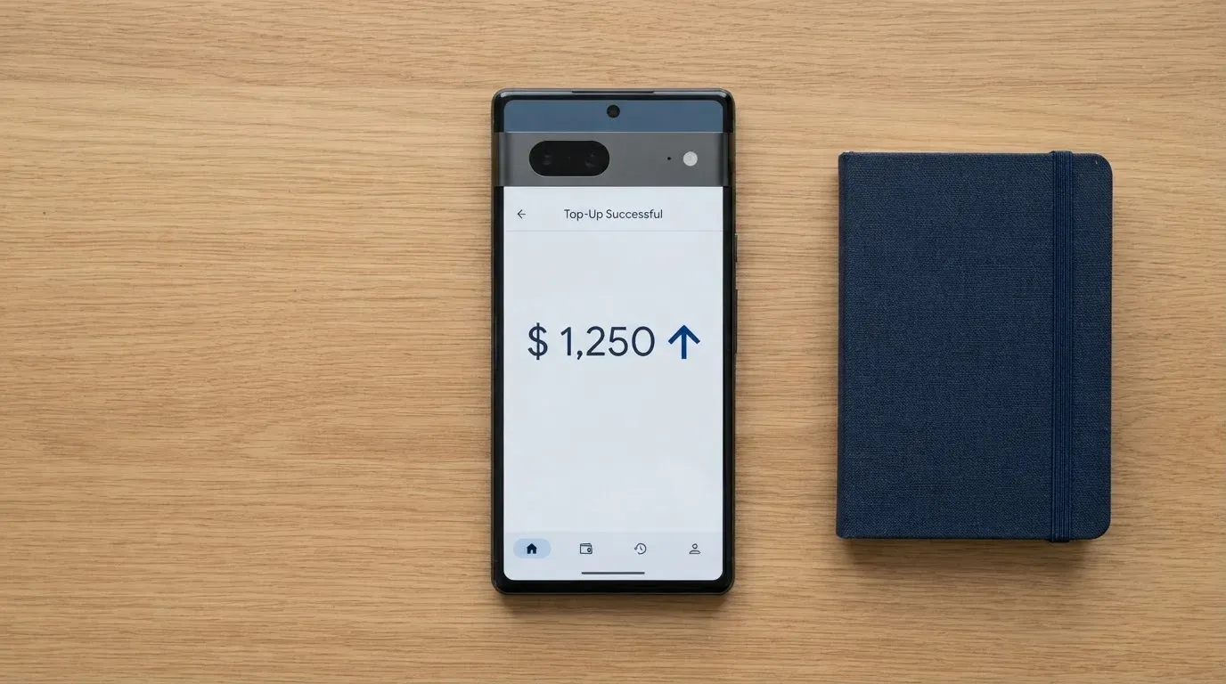 A phone showing a stablecoin transfer screen