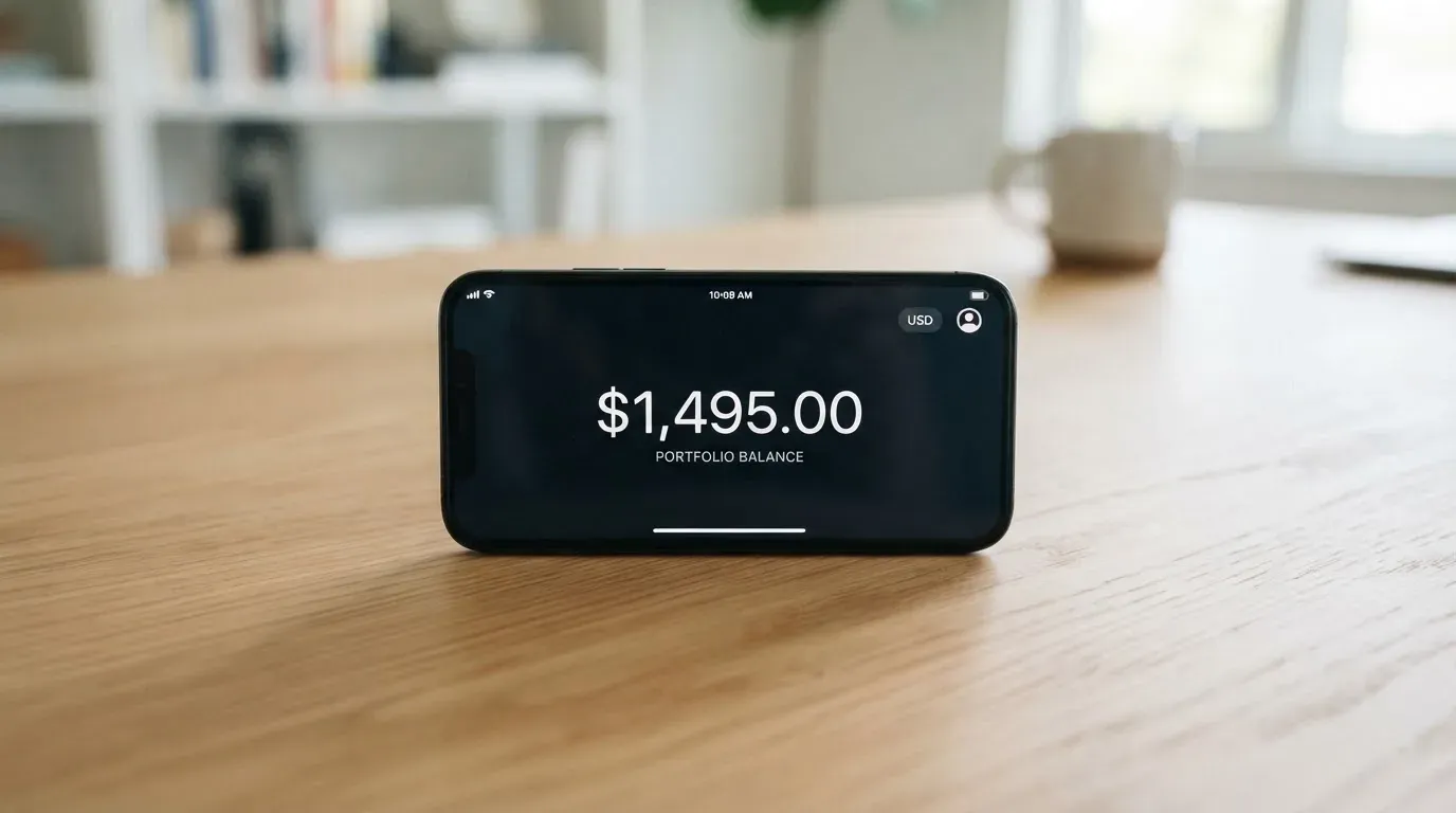 A phone showing a stablecoin transfer screen