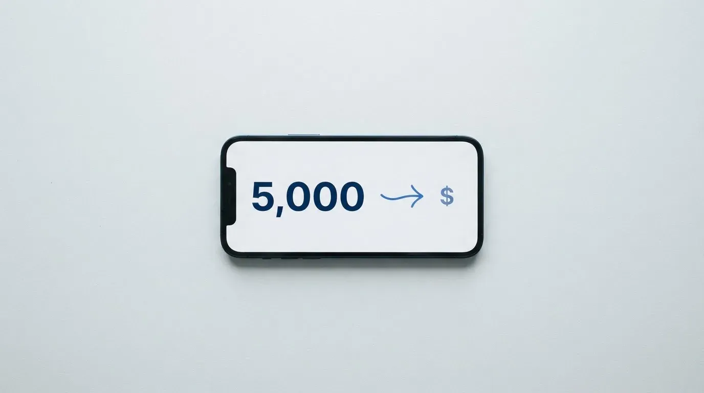 A phone showing a stablecoin transfer screen