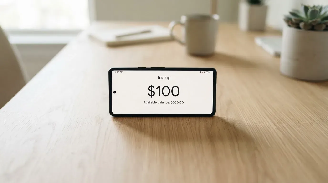 A phone showing a stablecoin transfer screen
