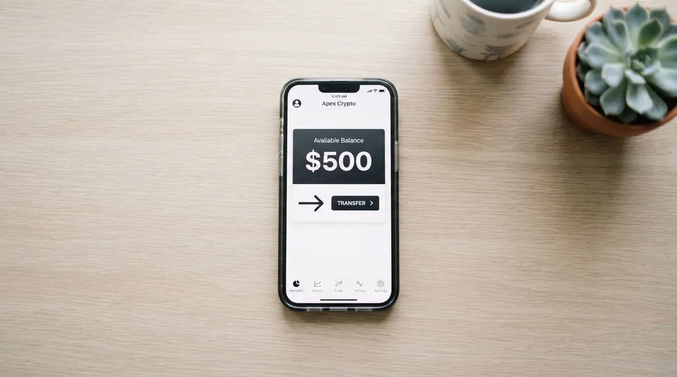 A phone showing a stablecoin transfer screen