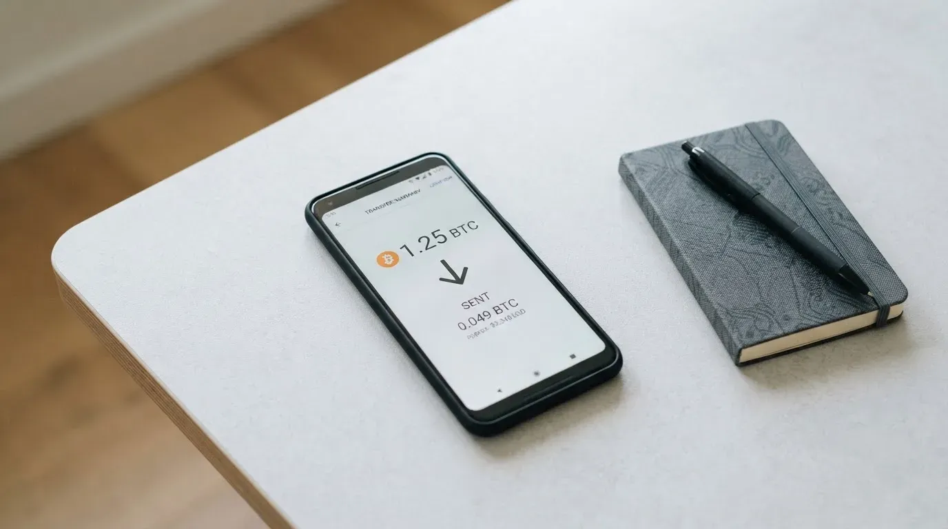 A phone showing a stablecoin transfer screen