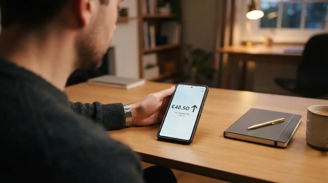 A phone showing a stablecoin transfer screen