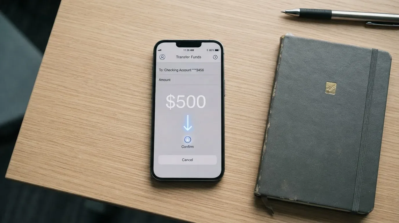A phone showing a stablecoin transfer screen