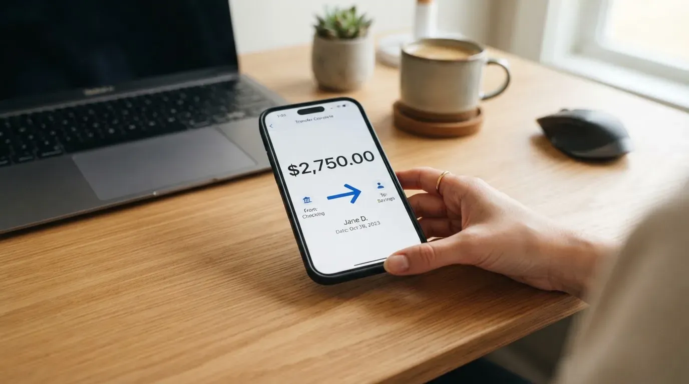 A phone showing a stablecoin transfer screen