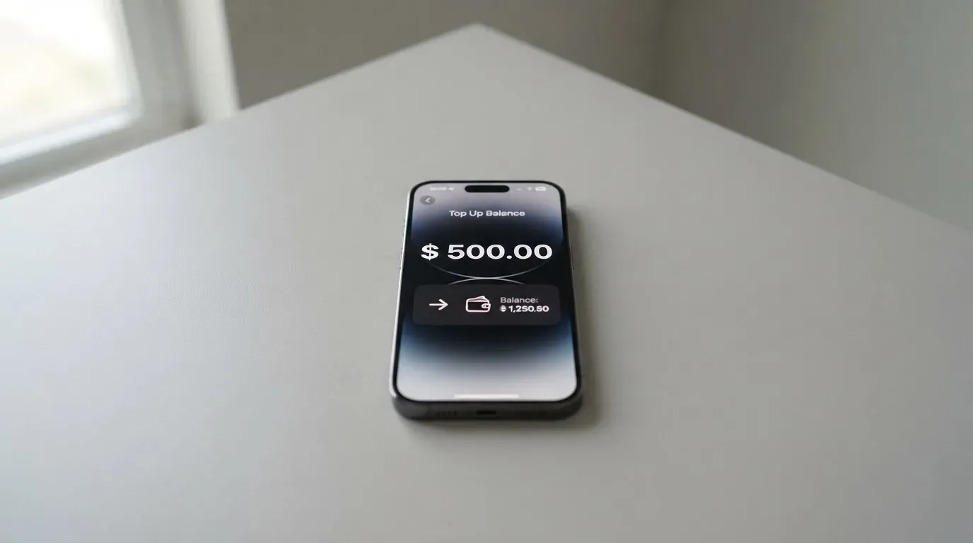 A phone showing a stablecoin transfer screen