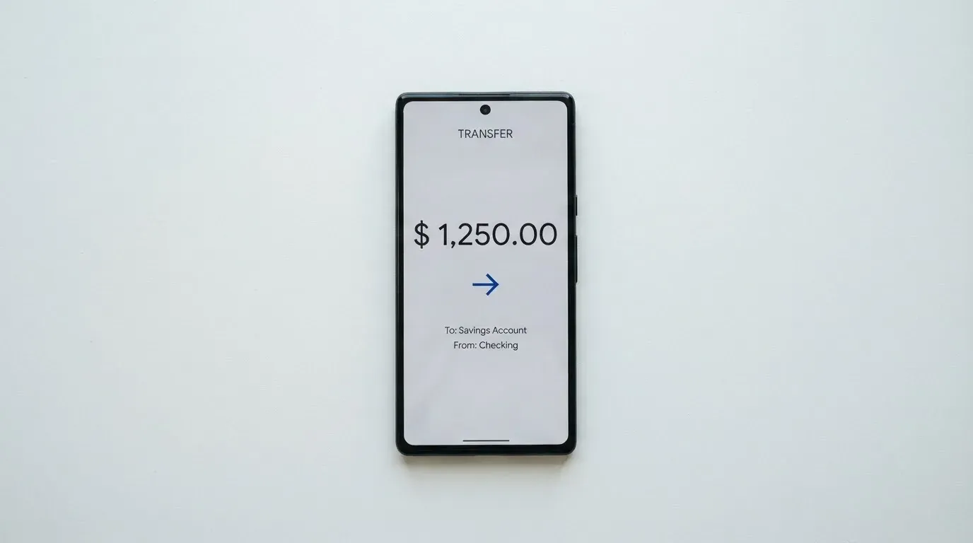 A phone showing a stablecoin transfer screen