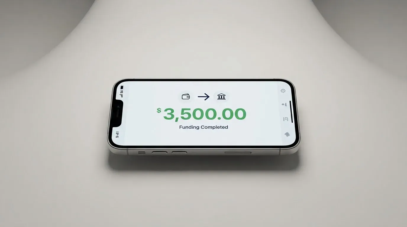 A phone showing a stablecoin transfer screen