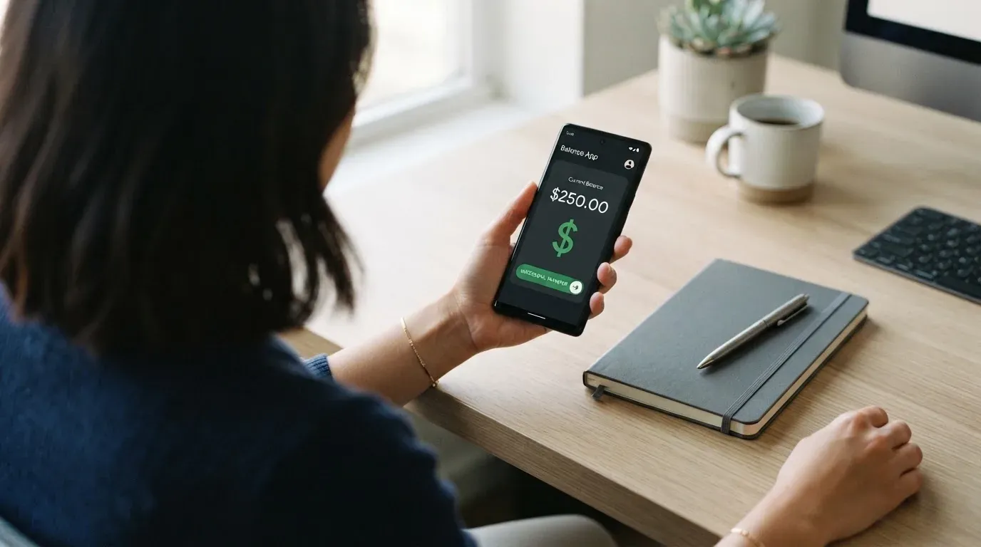 A phone showing a stablecoin transfer screen