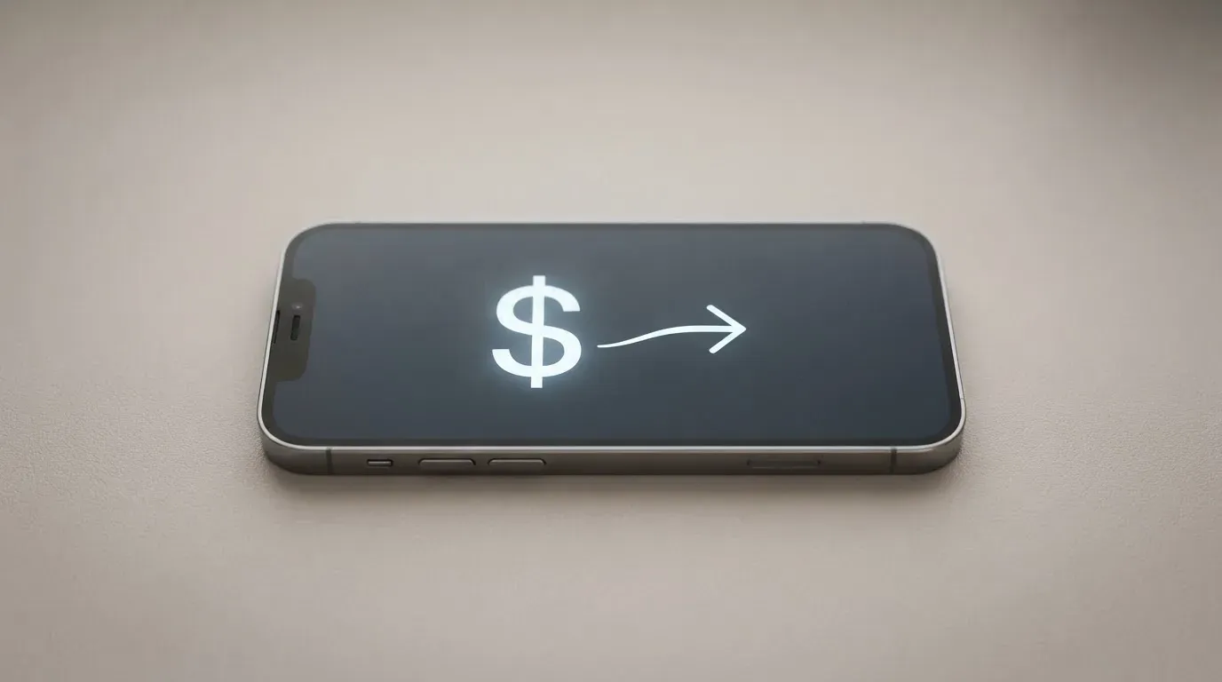 A phone showing a stablecoin transfer screen