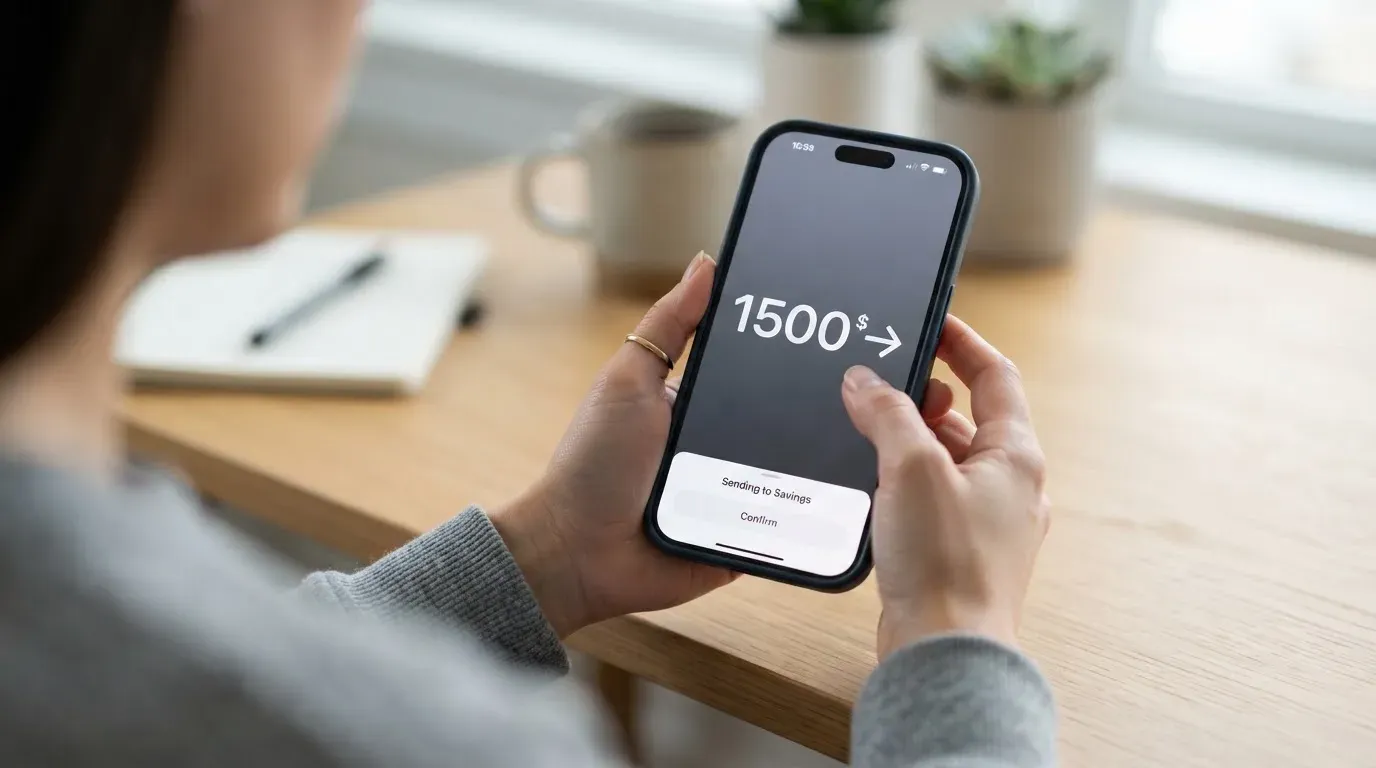 A phone showing a stablecoin transfer screen