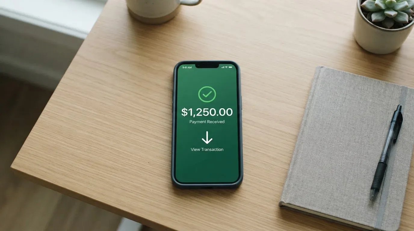 A phone showing a stablecoin transfer screen