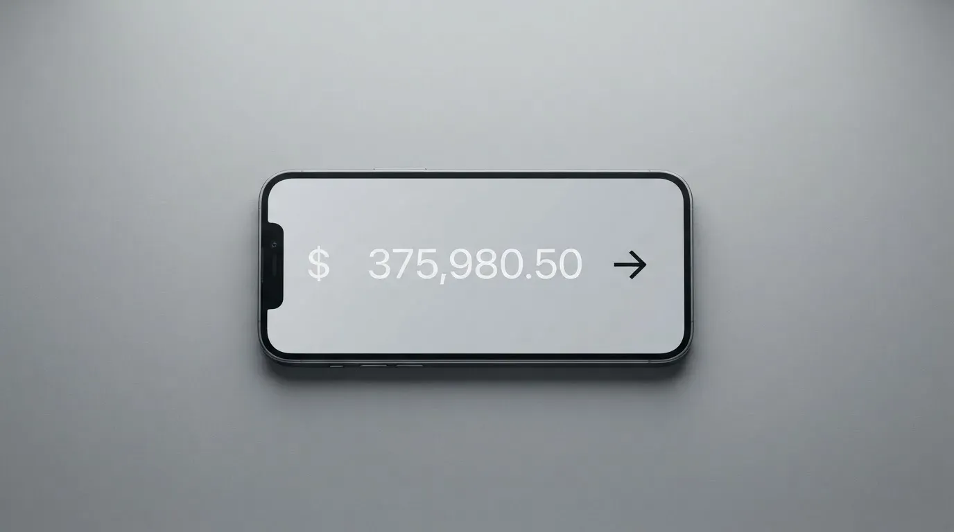 A phone showing a stablecoin transfer screen